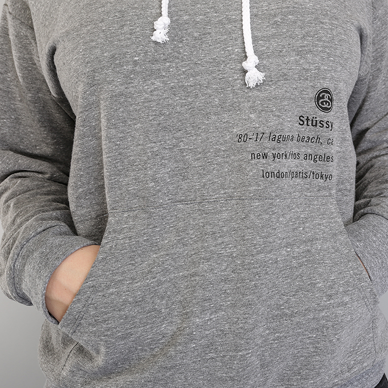 женская серая толстовка Stussy 80-17 Hood 2921655-grey heather - цена, описание, фото 4